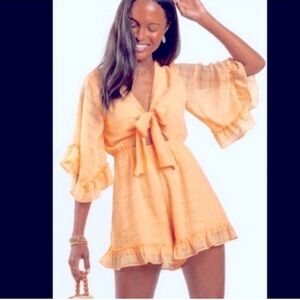 Francesca’s front tie orange romper size S